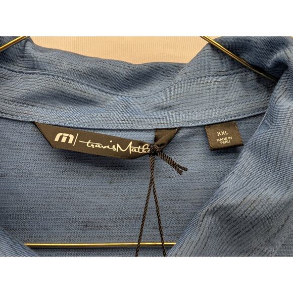 NWT TravisMathew Auckland Slub Polo in Riviera Blue size 2XL - Picture 5 of 6